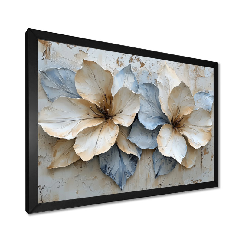 Velours crème bleu Rhododendron sentier IV - Art mural rhododendron, H 34 po x l 44 po, Noir