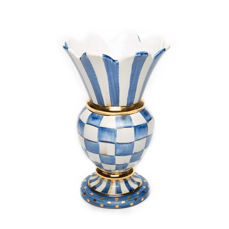 MacKenzie-Childs Royal Check Travel Cup Blue/White