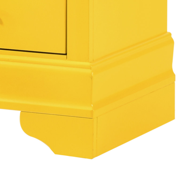 Table de chevet vibrante en panneau de particules jaune parfaite pour les chambres confortables
