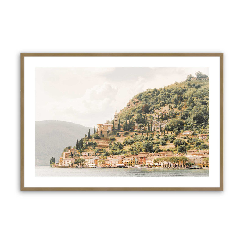 Imprimé Hillside Tranquil Retreat, Cadre doré brossé, H 13,25 po x l 17,25 po x P 1,25 po