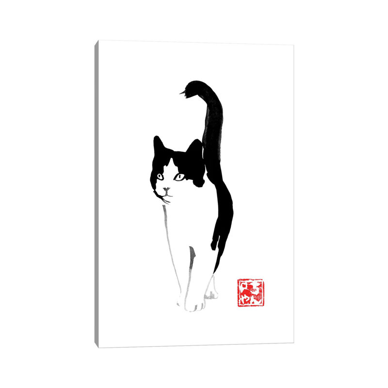Stray Cat by Péchane - Print on Canvas, Wrapped Canvas, 20.32 cm H x 30.48 cm W