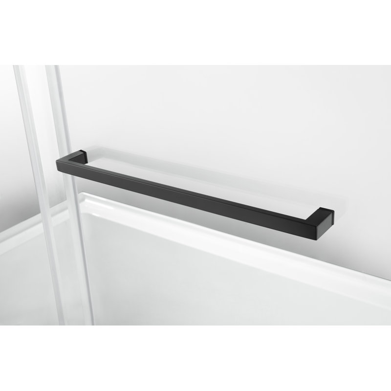 Kingston Brass 60-Inch Acrylic Rectangular 3-Wall Anti-Skid Alcove Tub With Tub Door, Left Hand Drain, Right, Matte Black