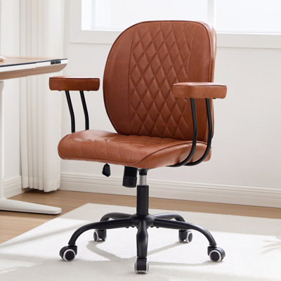 Fauteuil de bureau pivotant réglable en similicuir avec accoudoirs amovibles pour le bureau personnel