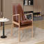 Fauteuil d'appoint rembourré en similicuir de polyuréthane, fauteuil d'appoint de style moderne Mid-Century avec structure en bois massif, fauteuil de lecture avec dossier haut pour le salon