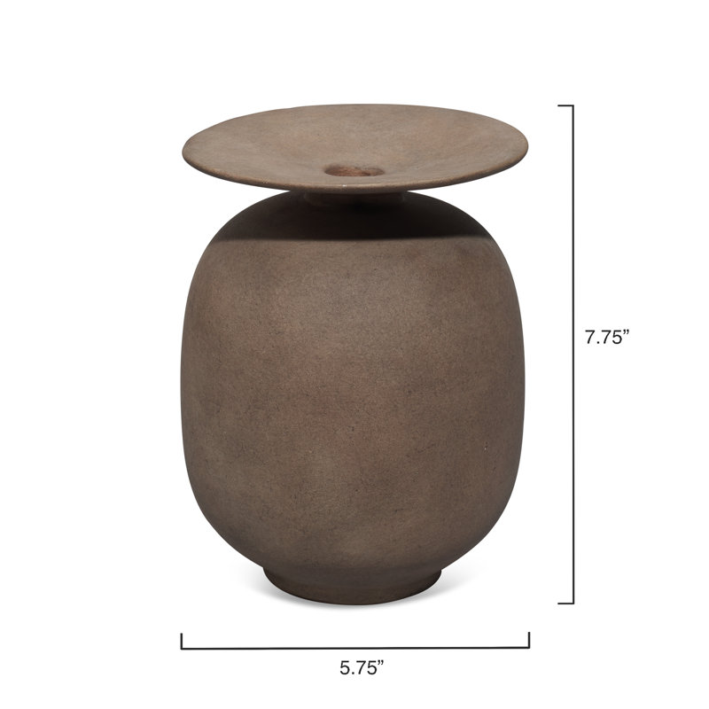 Highland Handmade Ceramic Table Vase, Brown
