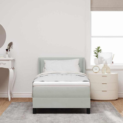  Lit sommier tapissier avec matelas noir 39,4 x 78,7 po
