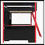 Full Size Wood Loft Bed with Desk, Ample Storage Space and Light, Red-1576892610