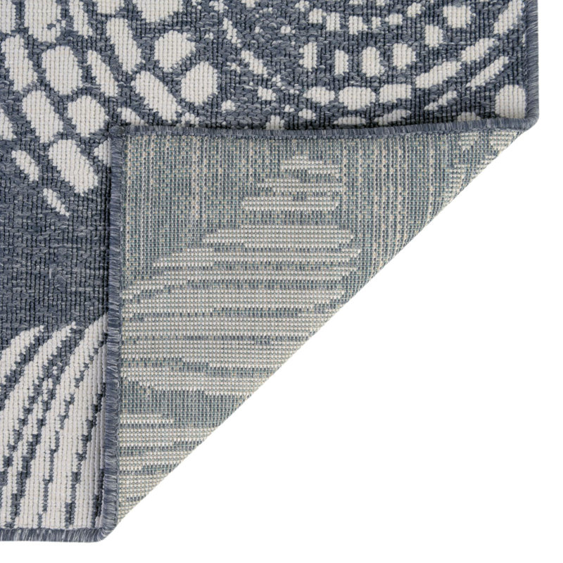 Tapis bleu marine intérieur / extérieur Amaro, Tapis de couloir 2 pi x 6 pi