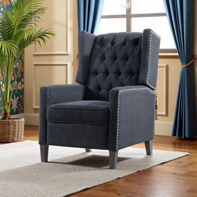27.16" Wide Manual Recliner Wing Chair With Birch Legs 3-Position Lift 220 Lbs Capacity