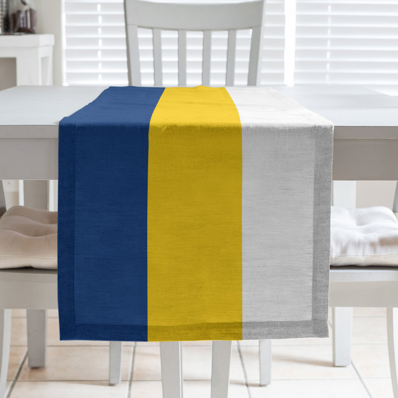 New Orleans Football Stripes Table Runner, 90" x 16", Chicago Throwback Football Crimson Red/Black, Cotton Blend
