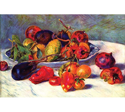 «Still Life with Tropical FruitsPierre-August Renoir», reproduction d'art sur toile tendue