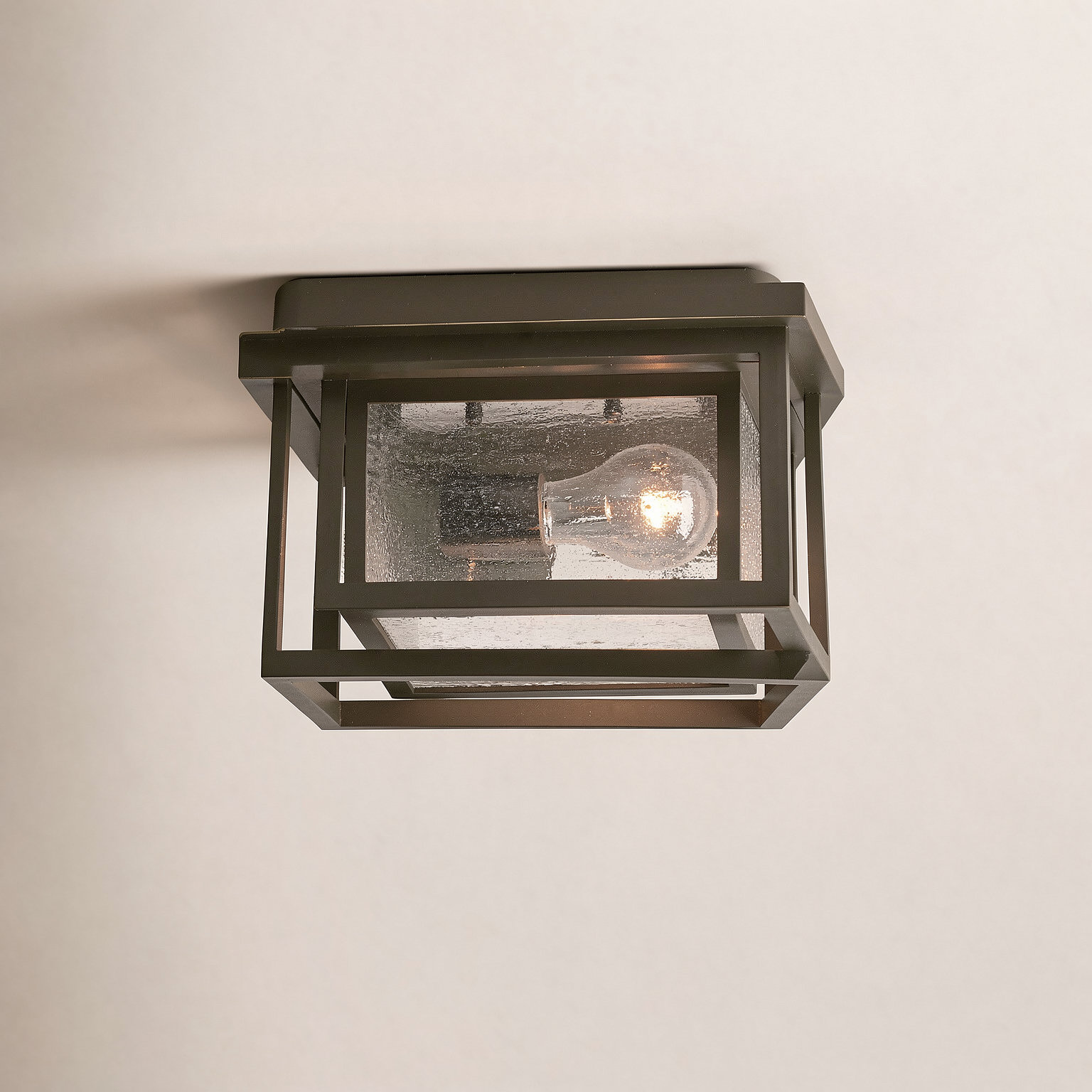 Kirton Square Outdoor Flush Mount, Bronze