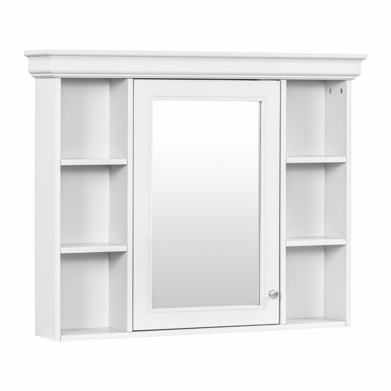 Armoire de rangement murale avec rangement, Blanc