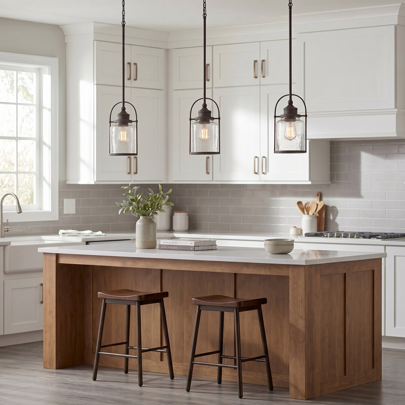 Payson 1-Light Western Bronze Mini Pendant Light, Western Bronze, 12" H x 6.5" W x 6" D