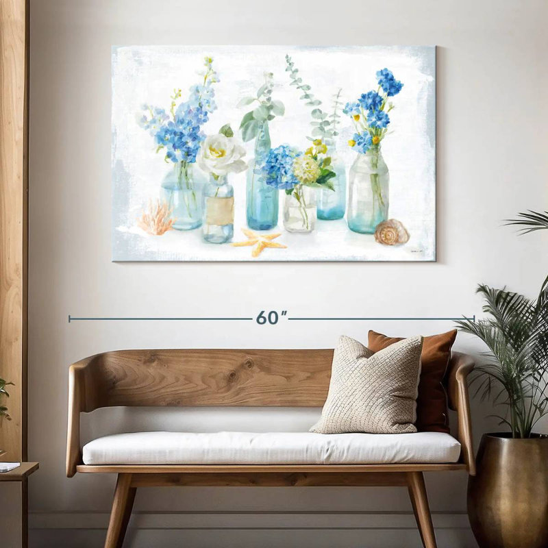 Beach Cottage Florals I, H 32 po x l 48 po