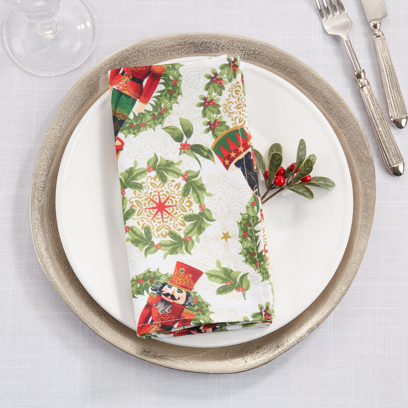 Nutcracker Design Red and Green Holiday Napkins Set of 4