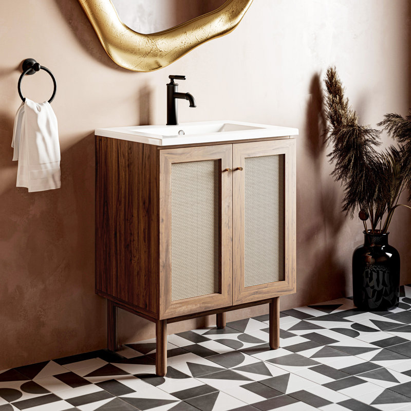 Oak Freestanding Bathroom Vanity with Sink Included