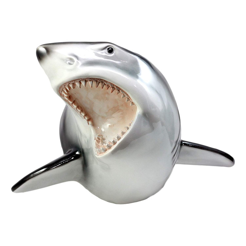 Décoration murale suspendue sculpturale de great shark trophée