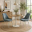 Ensemble de chaises d'appoint 2 pièces - revêtement bleu clair, pieds en métal, chaise de salle à manger moderne scandinave