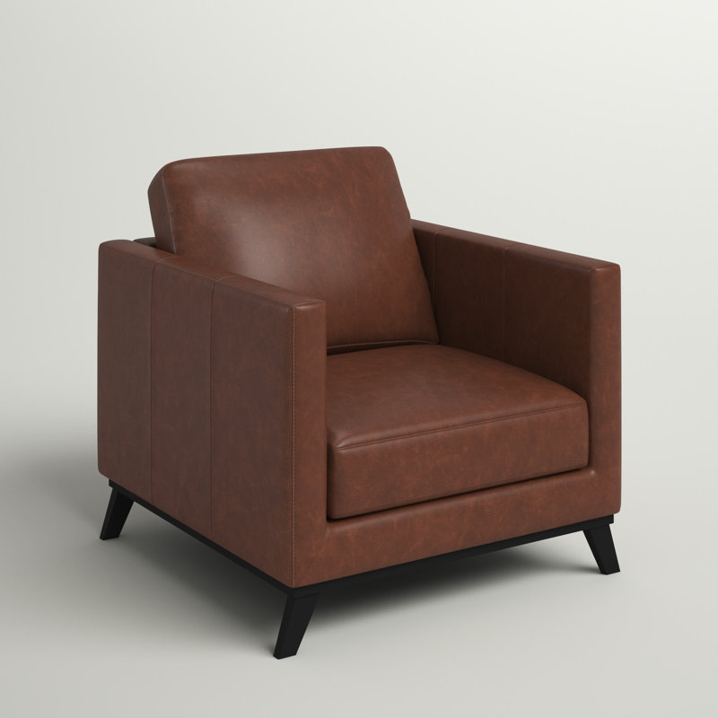 Fauteuil Asuka, Cuir fleur camel