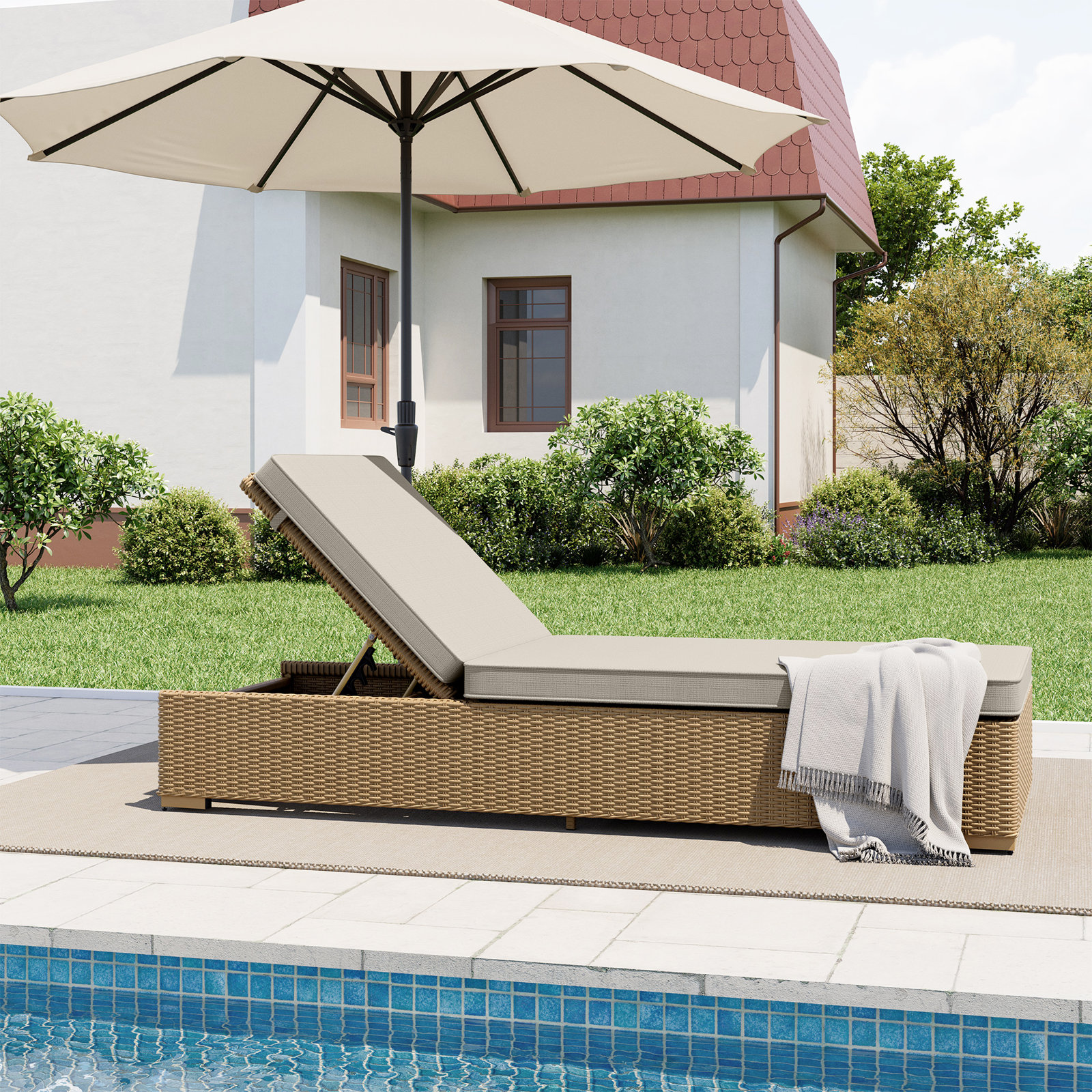 Bristow Aluminum Wicker Outdoor Chaise Lounge