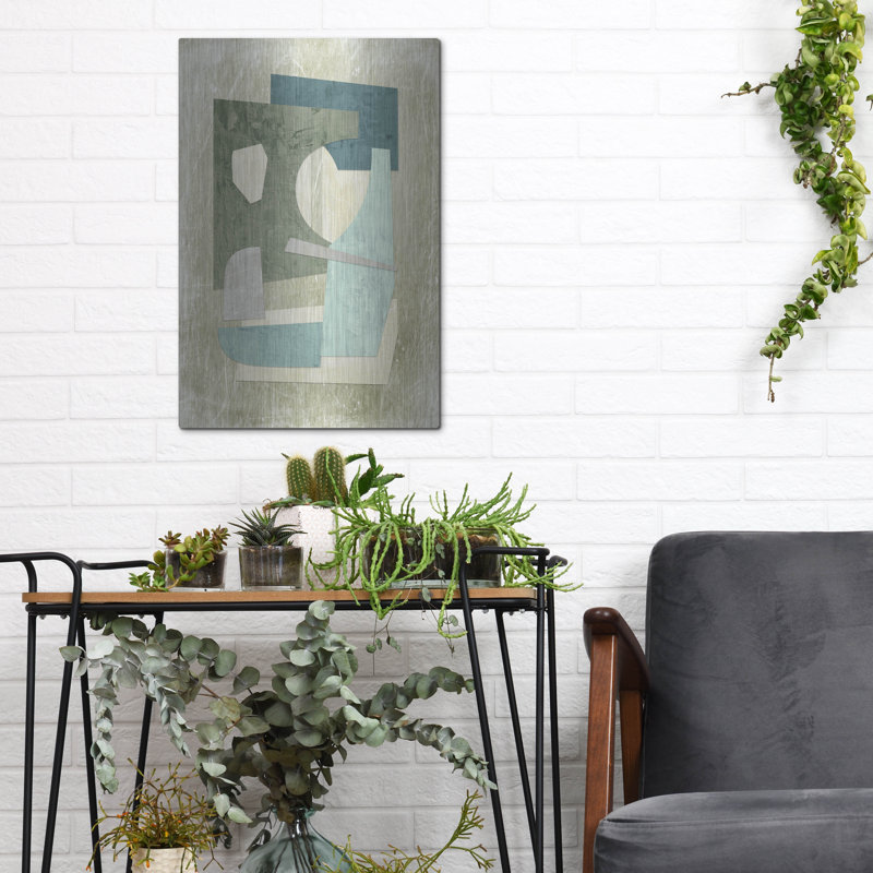 «Mid Century Collage Ii» par Suzanne Nicoll, art mural en métal, H 16 po x l 12 po