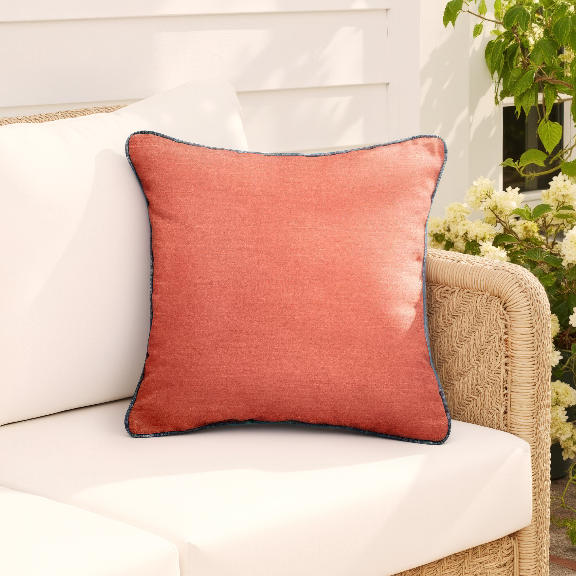 Rubina Sunbrella® Indoor/Outdoor Throw Pillow, Gray, 20" x 20"