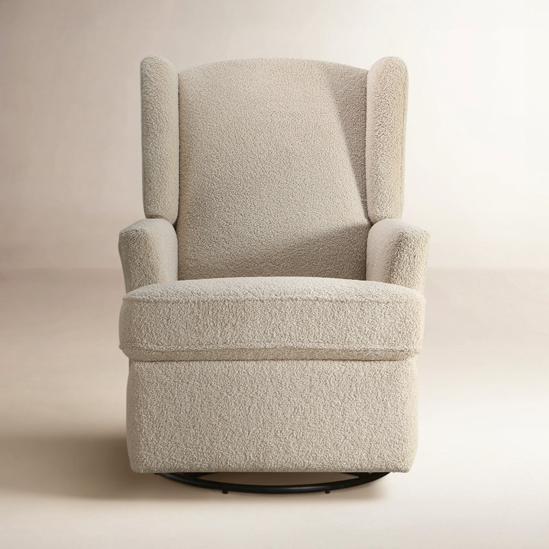 Heming Wingback Recliner Nursery Glider, Teddy Taupe