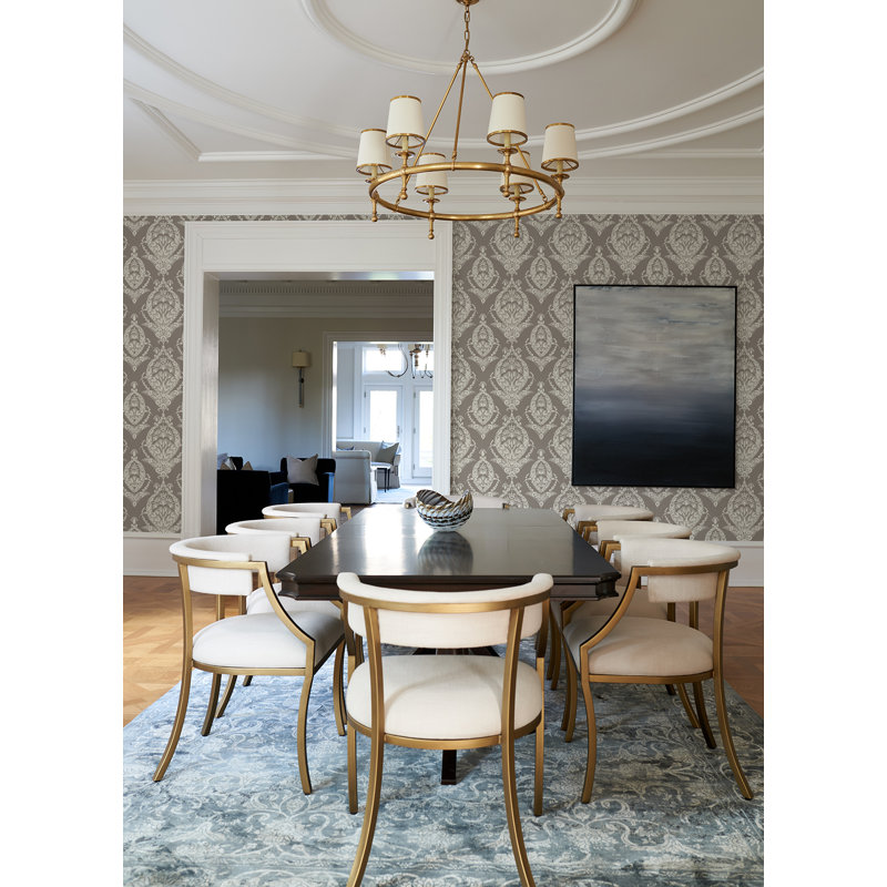 Raido Damask Wallpaper Roll, Gray