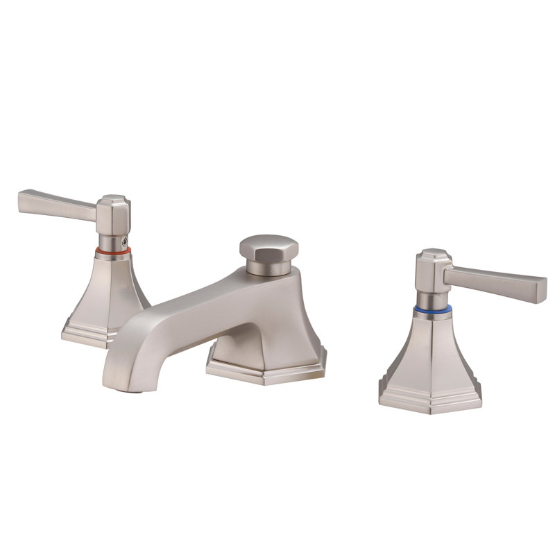 Widespread 2-handle Bathroom Faucet with Drain Assembly, Brushed Nickel