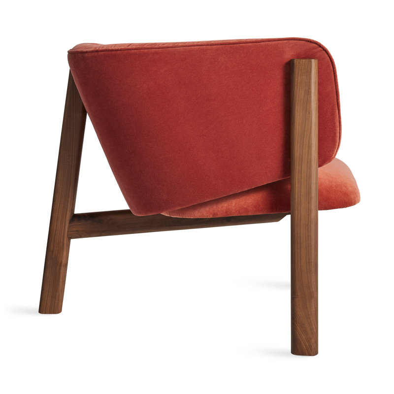 All In Lounge Chair, Tomato Velvet, Brown
