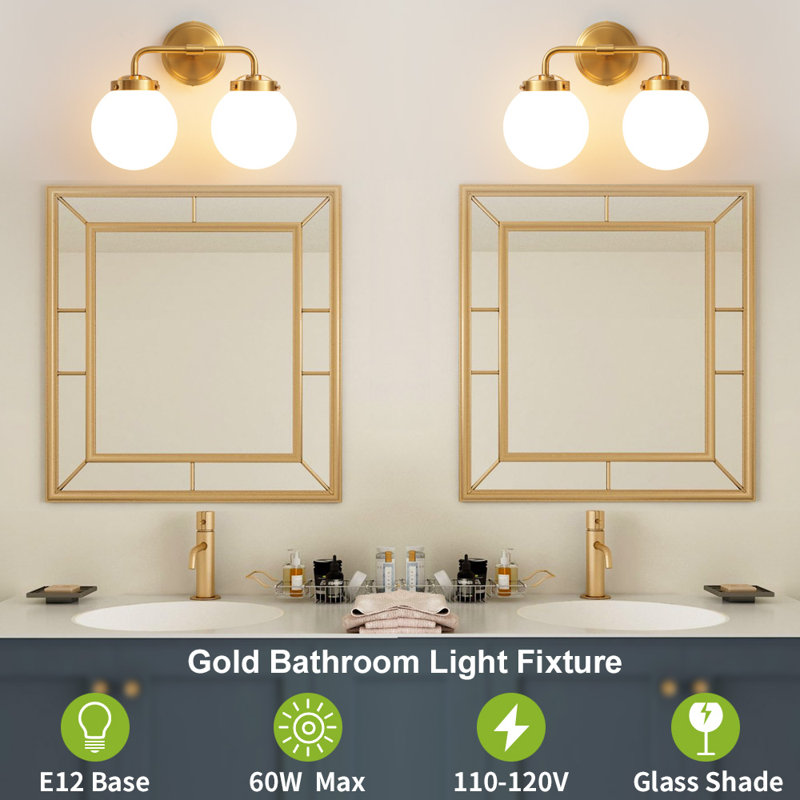Jaxon Dimmable Vanity Light, Bulbs not Included, Gold, 2