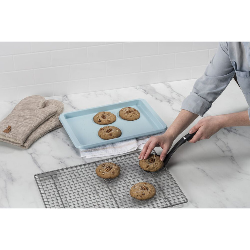 9X13in Nonstick Aluminized Steel Baking Sheet, Beetroot, Mineral Water