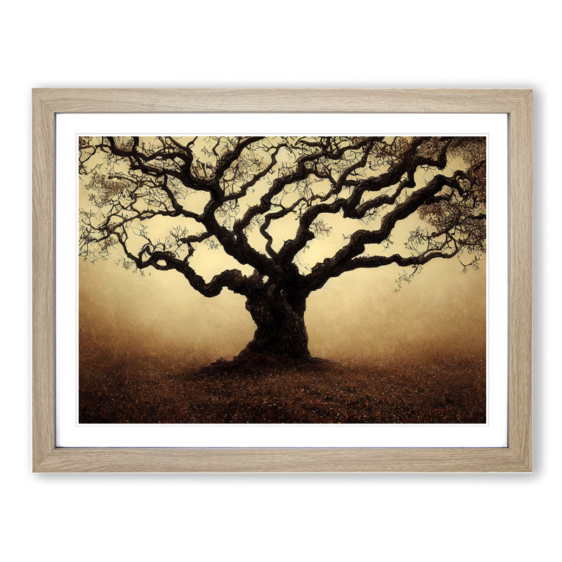 Oak Tree - Single Picture Frame Print, 25cm H x 34cm W, Oak