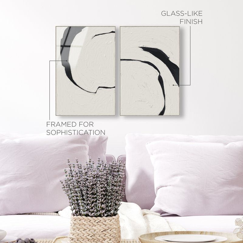 Positive Spaces Set Set by Oliver Gal, 25" H x 17" W, Silver Floater Frame