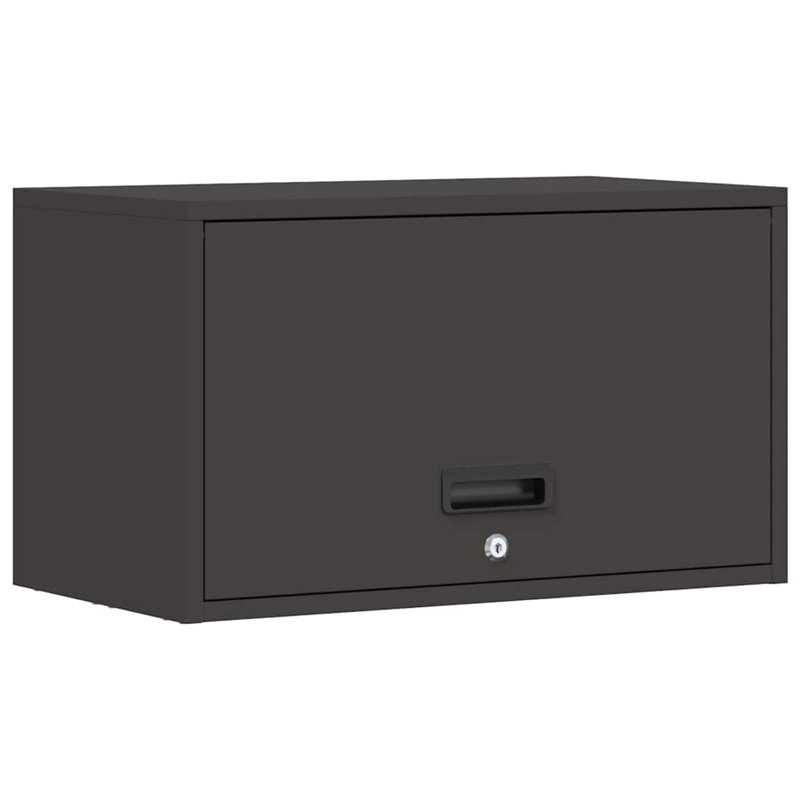 Powder Coated Steel Single Storage Cabinet ( H x W x D), Black, 35cm H x 60cm W x 33cm D