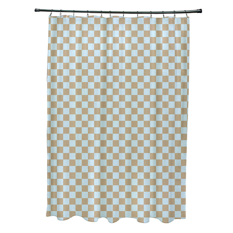 Rideau de douche simple Geartsje, Beige / bleu