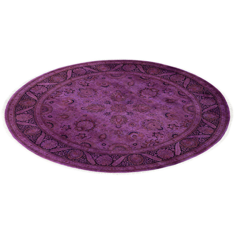 Overdyed One-of-a-Kind 7' 1" X 7' 1" Hand Knotted Area Rug