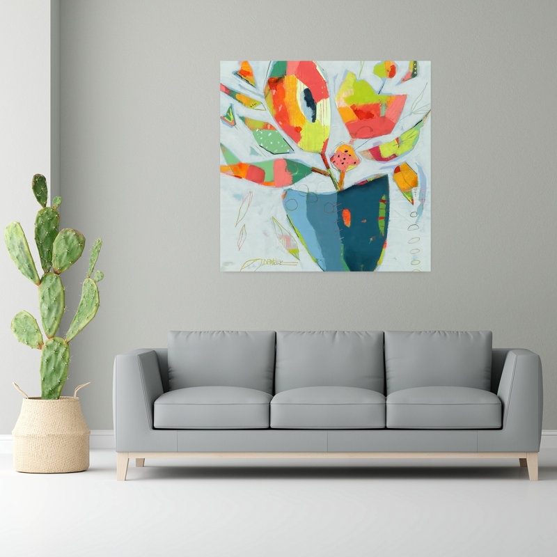 «Getting My Groove On», art abstrait lavande contemporain, H 48 po x l 48 po