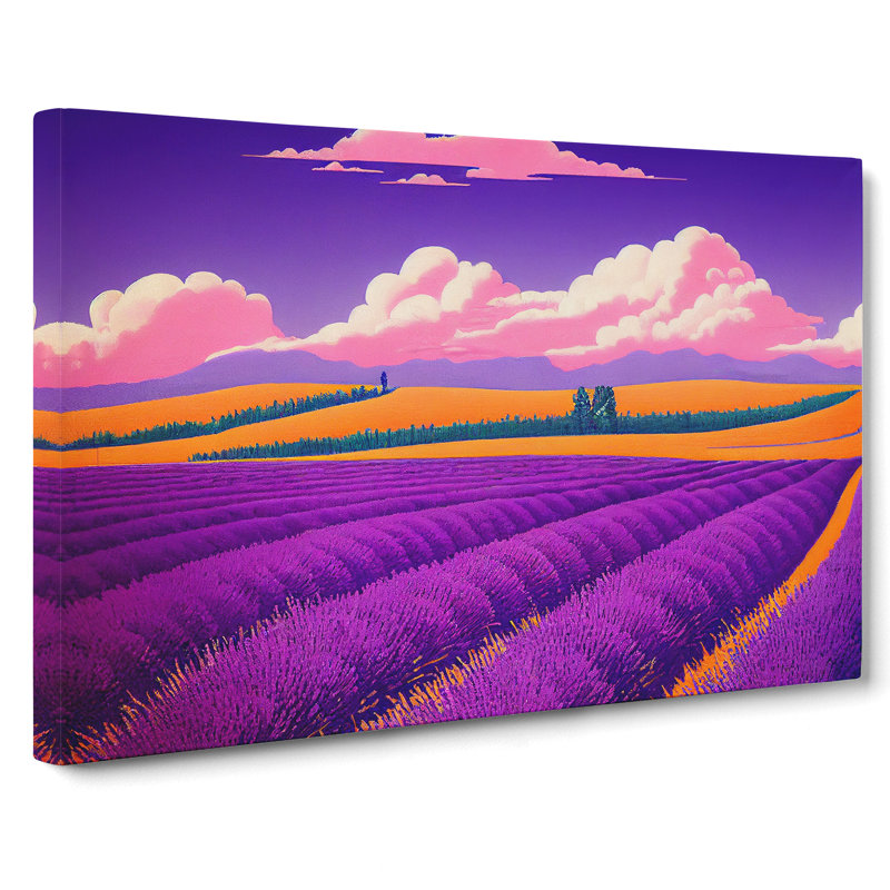 Ingenious Lavender Flower Field - Wrapped Canvas, 50cm H x 76cm W x 3cm D