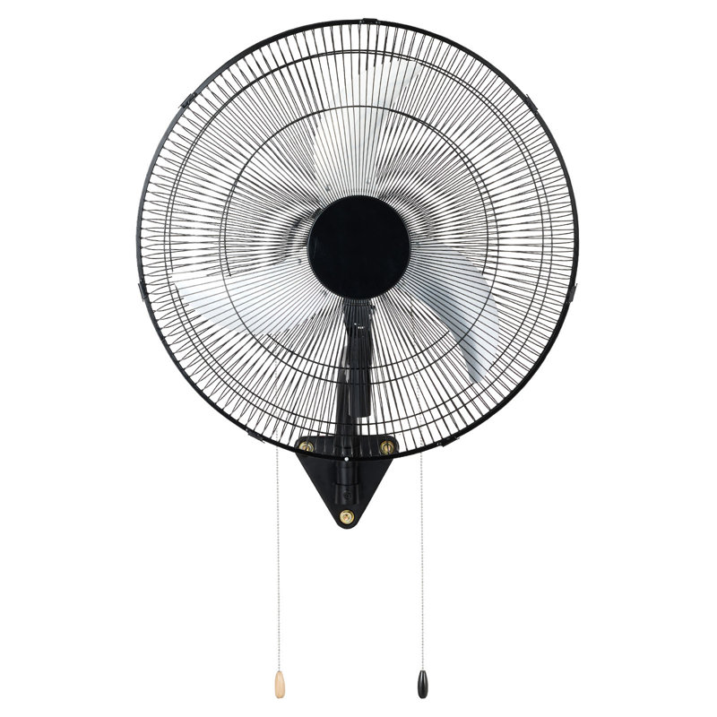 Ventilateur mural, ventilateur mural oscillant de 20 po, 3 vitesses, longue distance de circulation d'air, angle de rotation réglable, mécanique puissant pour l'industrie, commercial, garage, atelier, gymnase, noir