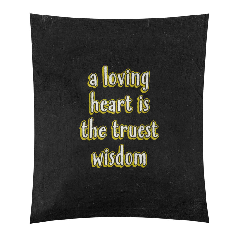 Tapisserie en polyester avec citation en polyester, H 104 po x l 88 po, Jaune