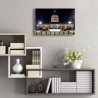  'Utah State Capitol Nighttime' by Epic Portfolio Acrylic Glass Wall Art, 24" x 16"