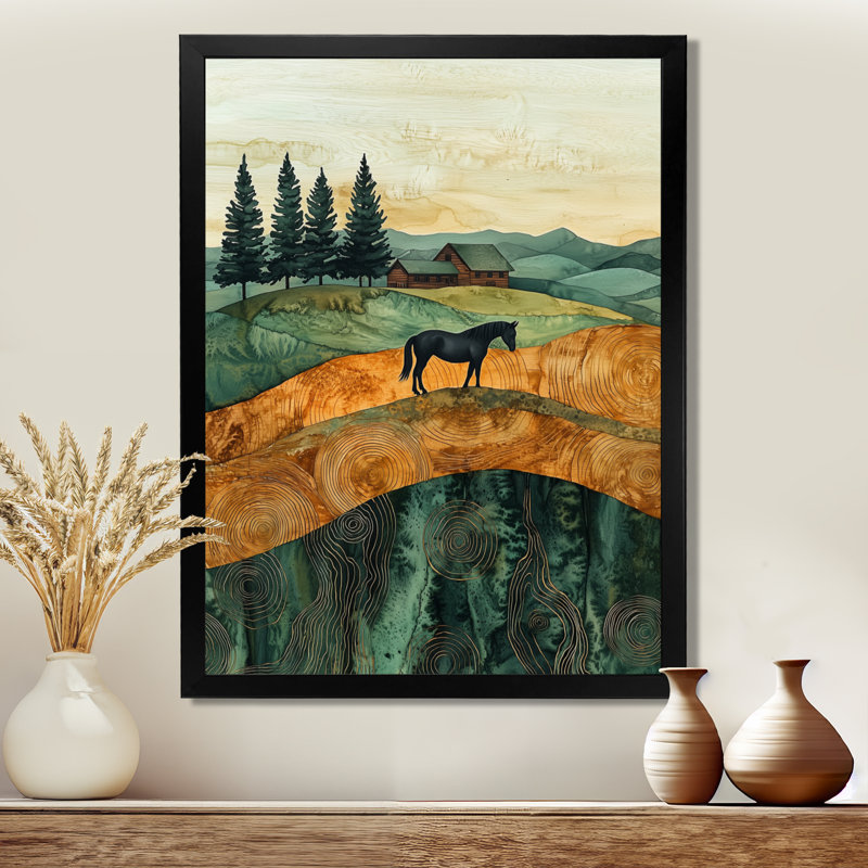 Margison - animaux, art mural sur toile, H 44 po x l 34 po, Noir, Picture Framed