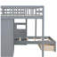Lit superposé simple avec commode, tiroirs, gris-121069924
