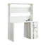 Bureau d'écriture en métal blanc avec bureau polyvalent - construction, tablettes pratiques et serrure de contenant pleine de style contemporain Largeur du bureau, hauteur de 60,88 po