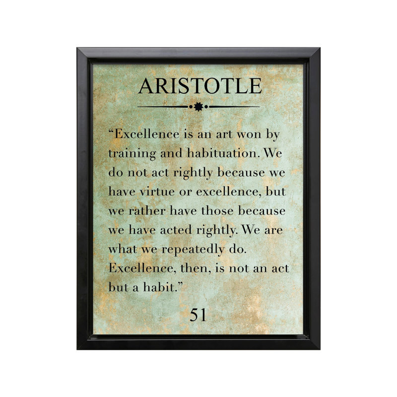 Aristote excellence, Cadre noir, Canevas, 24"H x 32"W