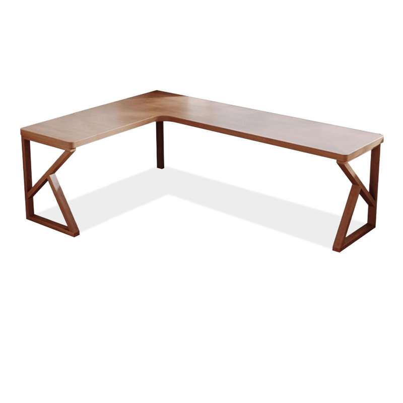  Walnut L-Shaped Solid Wood desks, Left Hand Return, 29.53" H x 86.61" W x 55.12" D