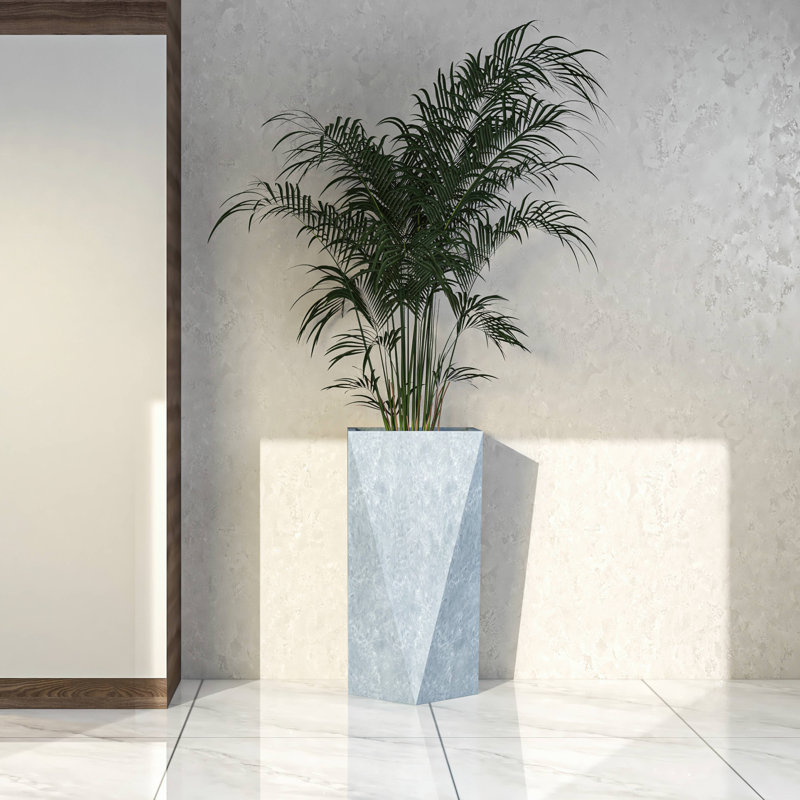 Pot à fleurs Yarisma, H 35 po x l 17 po x P 17 po, Gris