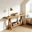 Table basse de style naturel, table d'entrée en bois, console élégante